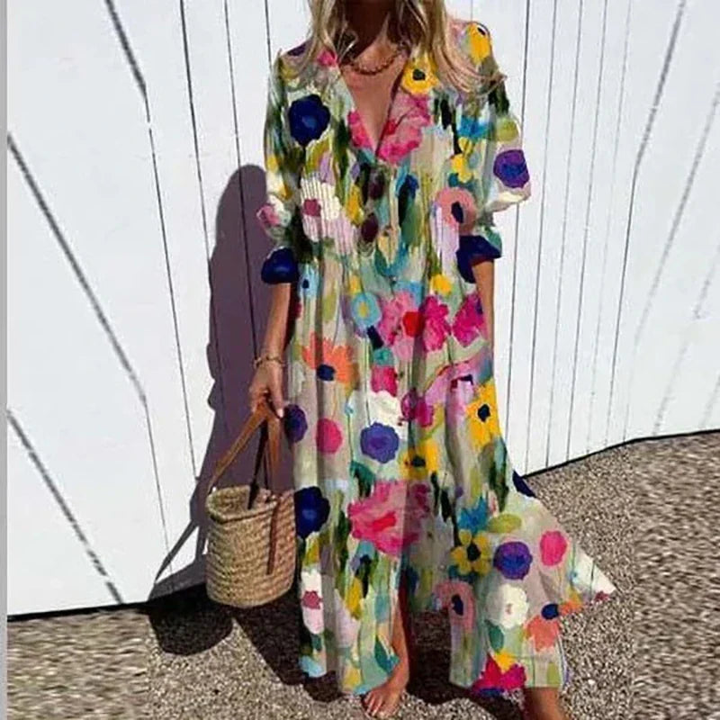 Helvano | Bedrucktes Maxikleid für Damen