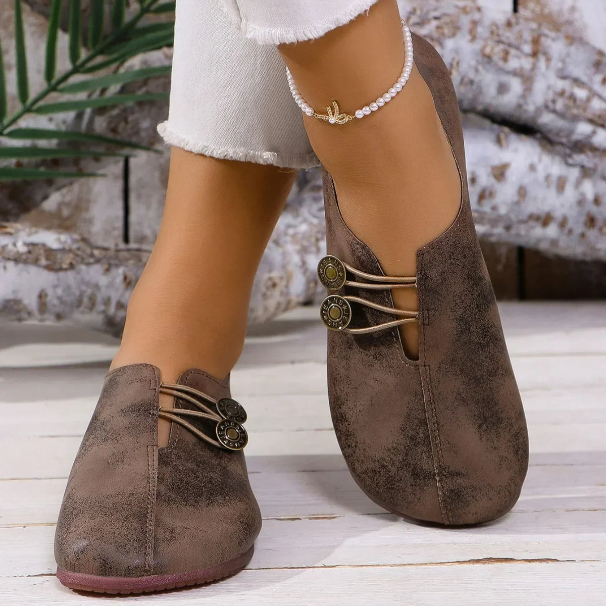 Helvano | Loafer mit Zierknopf für Damen