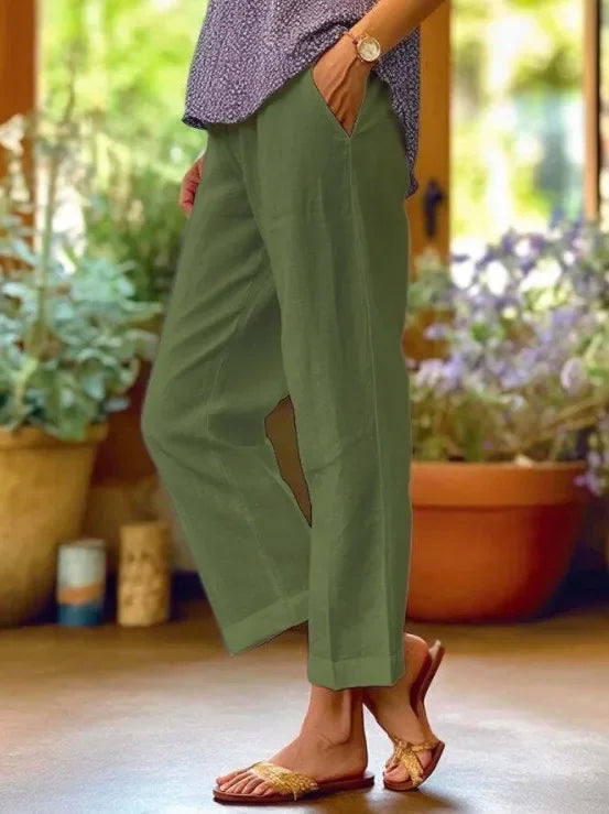 Helvano | Leinenhose mit Relaxed-Schnitt für Damen