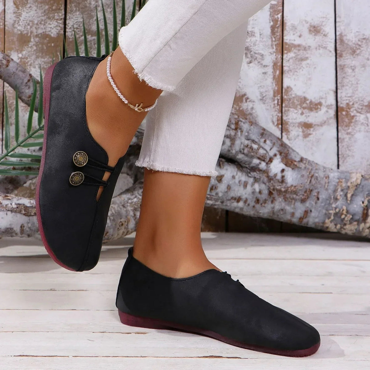 Helvano | Loafer mit Zierknopf für Damen