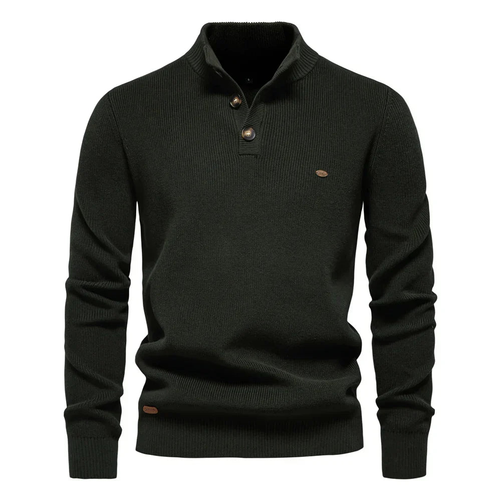 Helvano | Herren-Strickpullover mit Knopfdetail