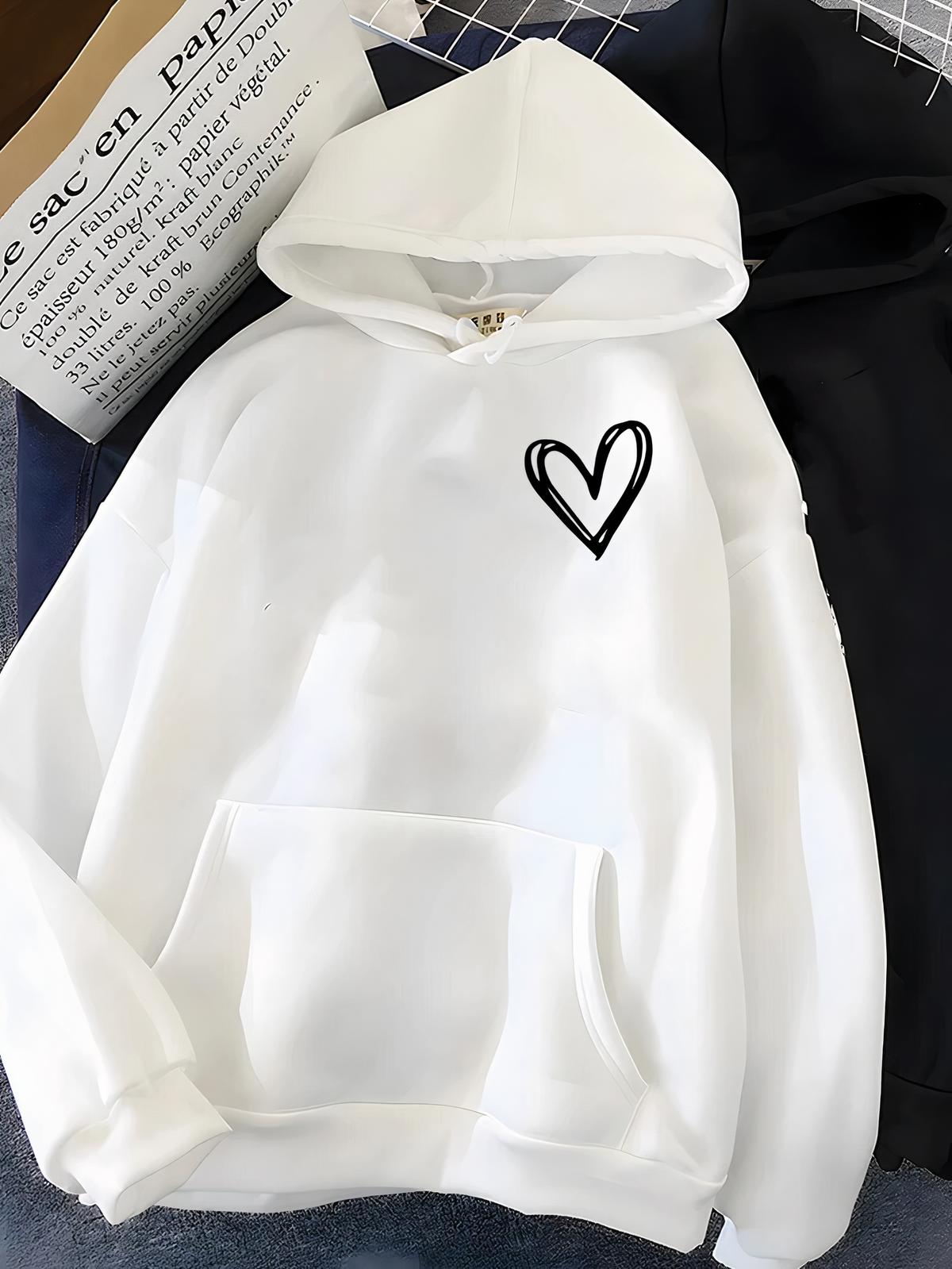 Helvano | Damen-Kapuzenpullover mit Herzmuster