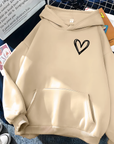 Helvano | Damen-Kapuzenpullover mit Herzmuster