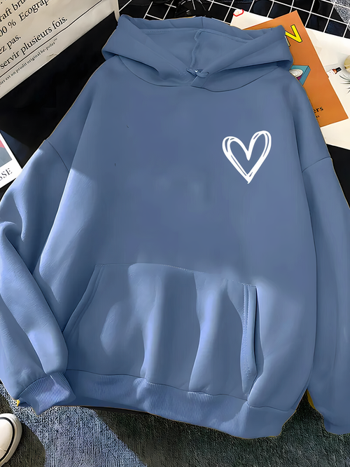 Helvano | Damen-Kapuzenpullover mit Herzmuster