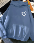 Helvano | Damen-Kapuzenpullover mit Herzmuster