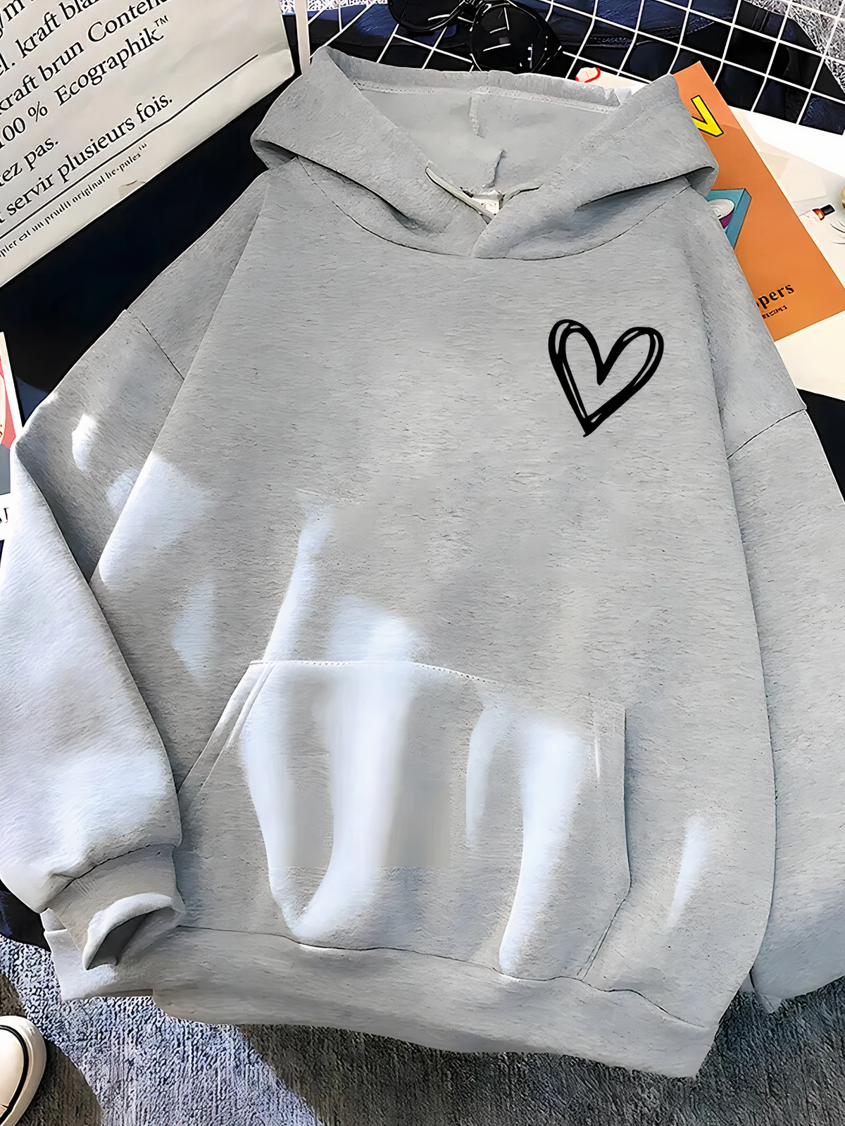 Helvano | Damen-Kapuzenpullover mit Herzmuster