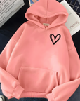 Helvano | Damen-Kapuzenpullover mit Herzmuster