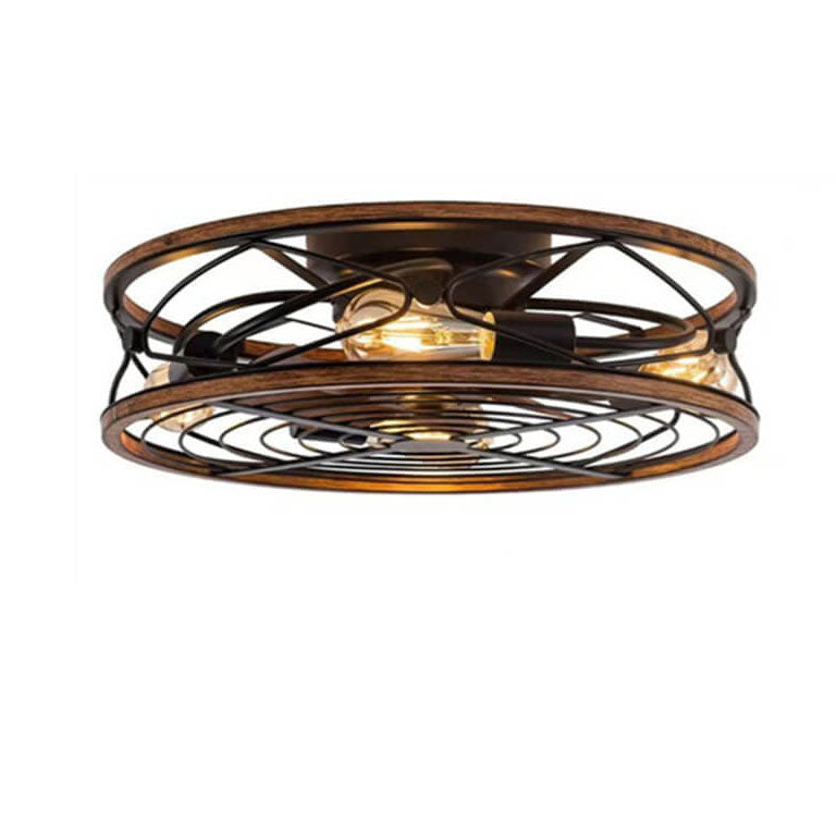 Helvano | Deckenventilator mit Licht und 4 Spots im Industrial-Stil