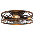 Helvano | Deckenventilator mit Licht und 4 Spots im Industrial-Stil