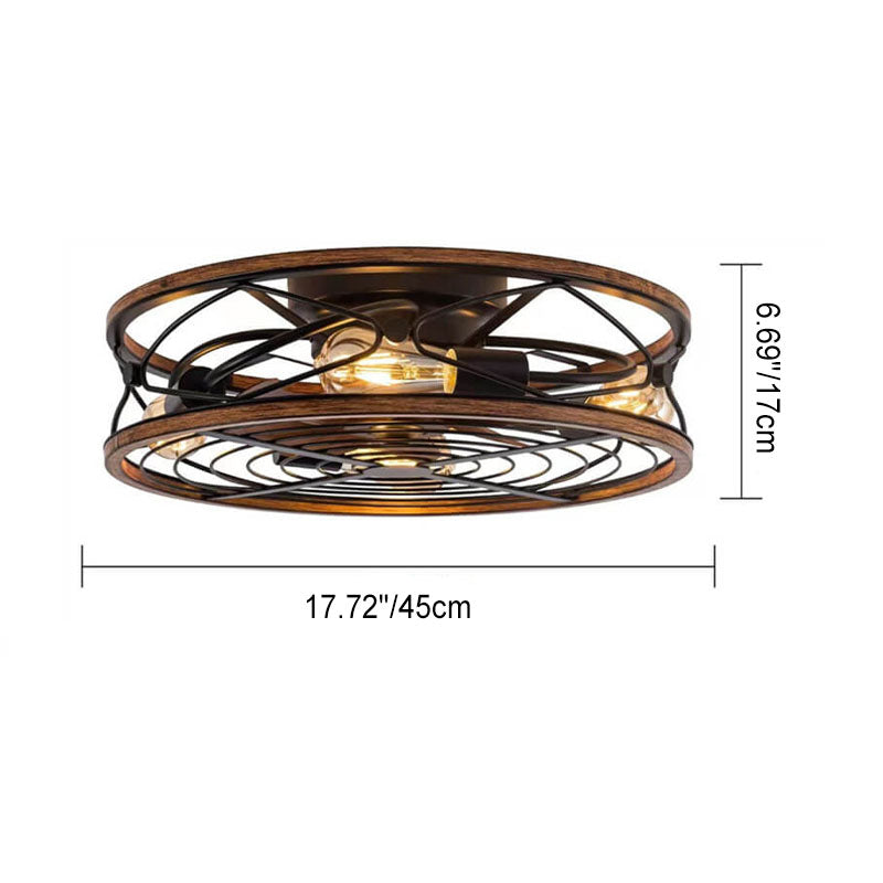 Helvano | Deckenventilator mit Licht und 4 Spots im Industrial-Stil