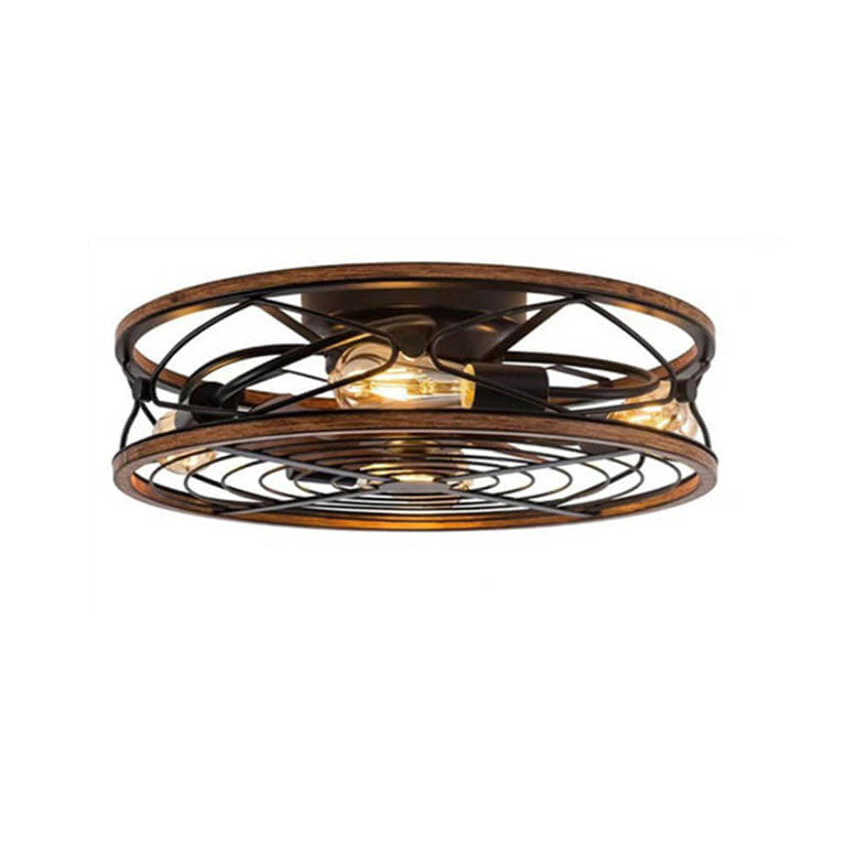 Helvano | Deckenventilator mit Licht und 4 Spots im Industrial-Stil