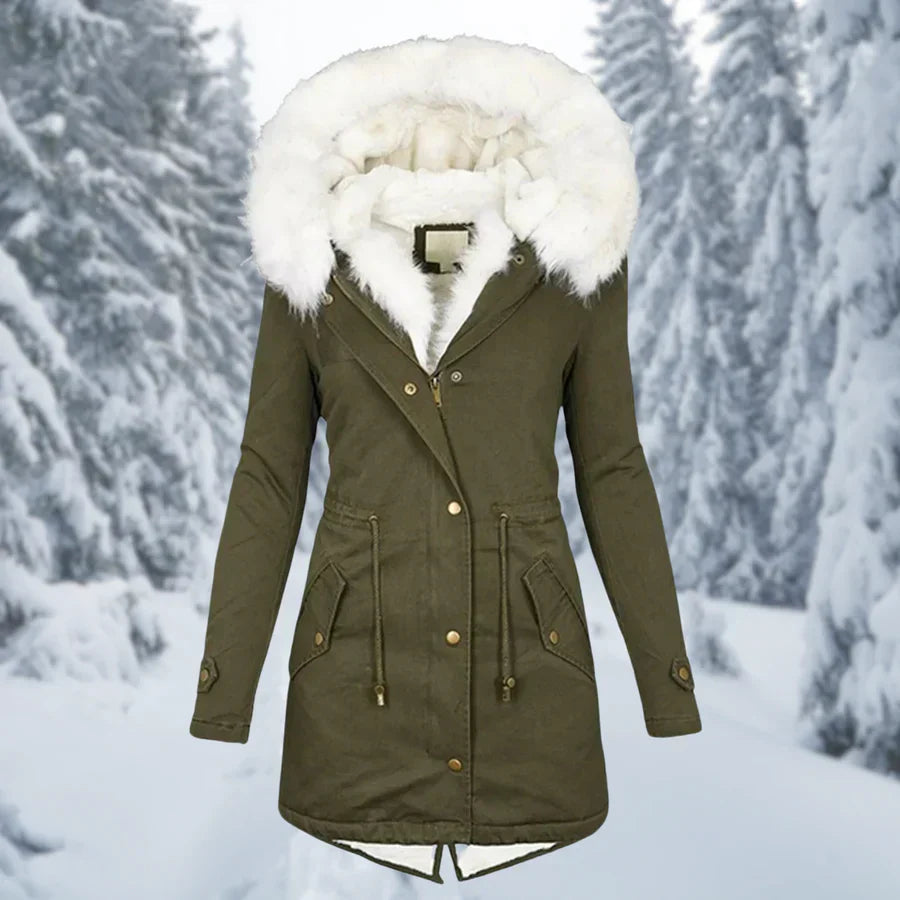 Helvano | Warme Winterjacke für Damen, Mittellang