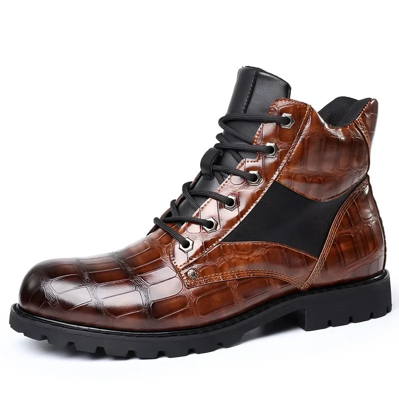 Helvano | Herren Stiefel in Krokoprägung