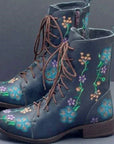 Helvano | Retro-Stiefel mit ethnischer Stickerei für Damen