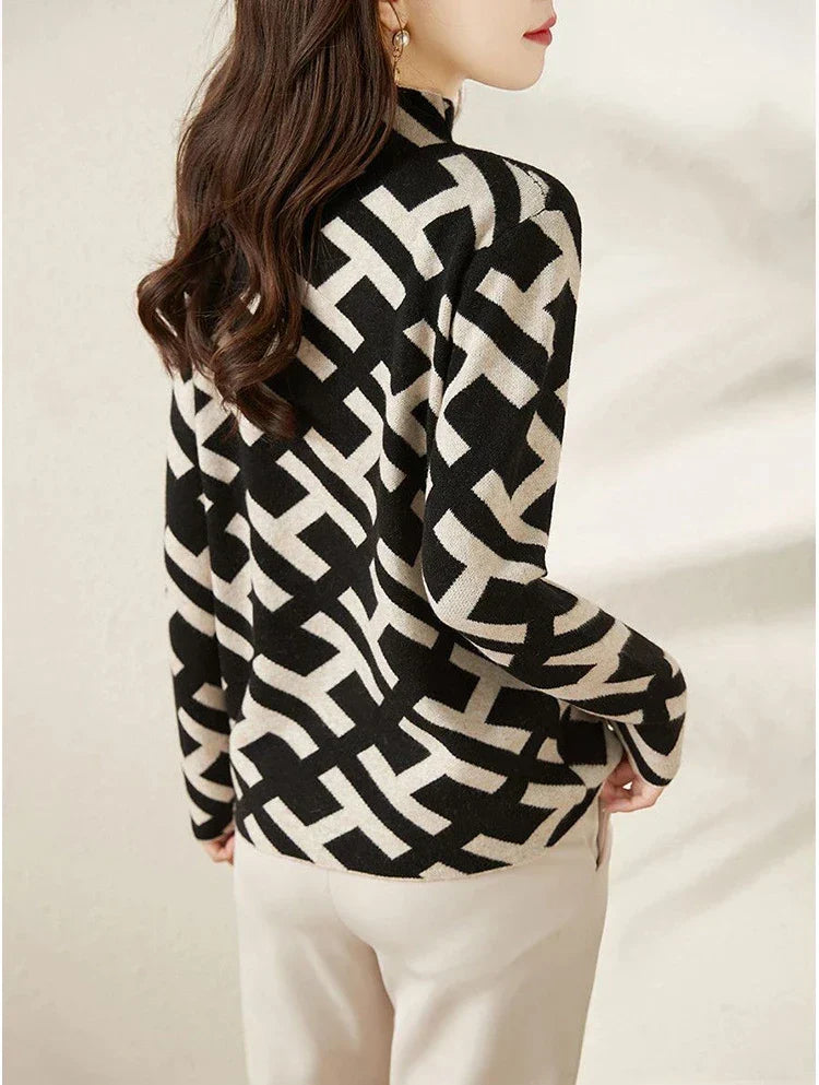 Soviska | Damen Strickpullover mit geometrischem Muster