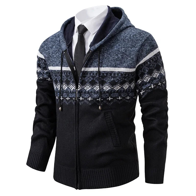Helvano | Strickjacke mit Ethno-Muster für Herren