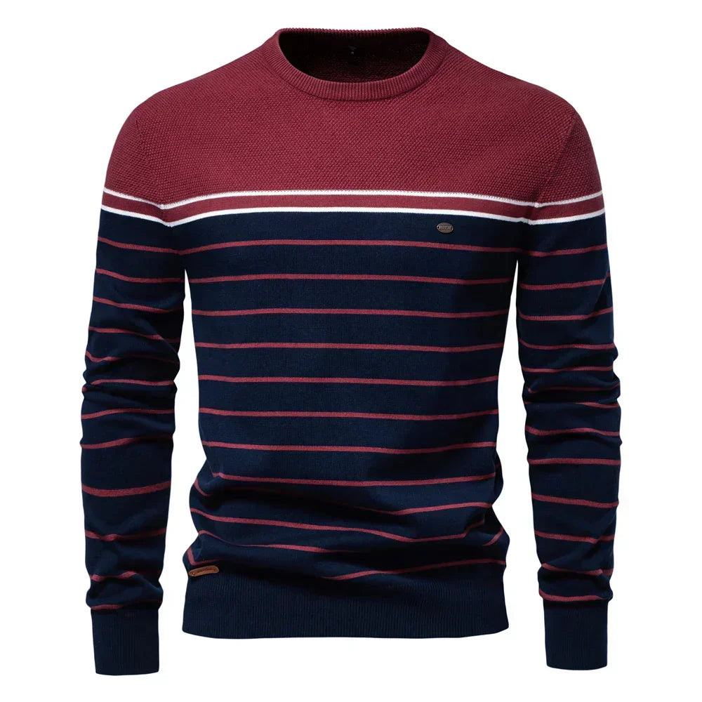 Helvano | Gestreifter Strickpullover für Herren