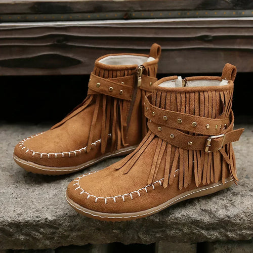 Helvano | Stiefeletten mit Fransen und Nieten für Damen