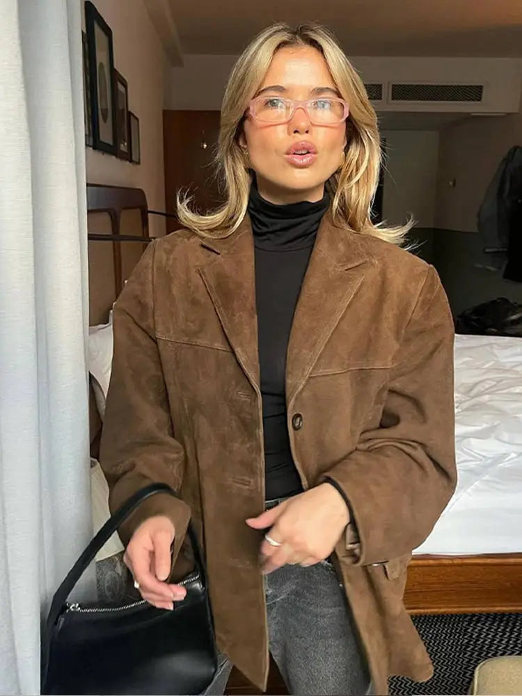 Helvano | Wildlederjacke für Damen in Braun