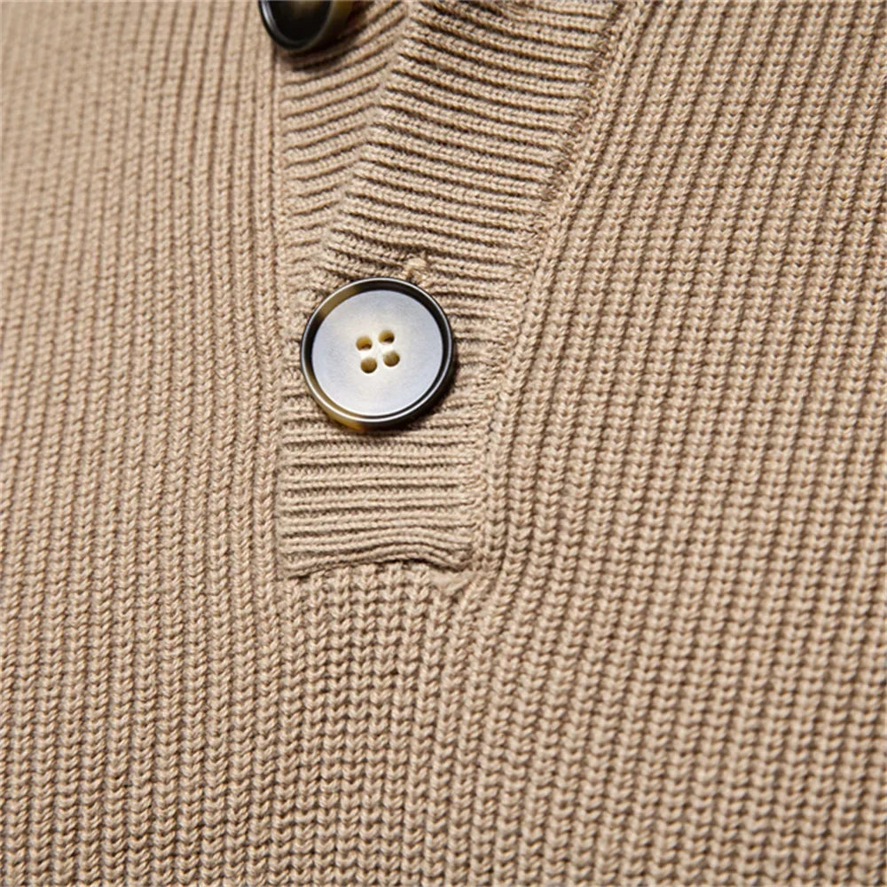 Helvano | Herren-Strickpullover mit Knopfdetail