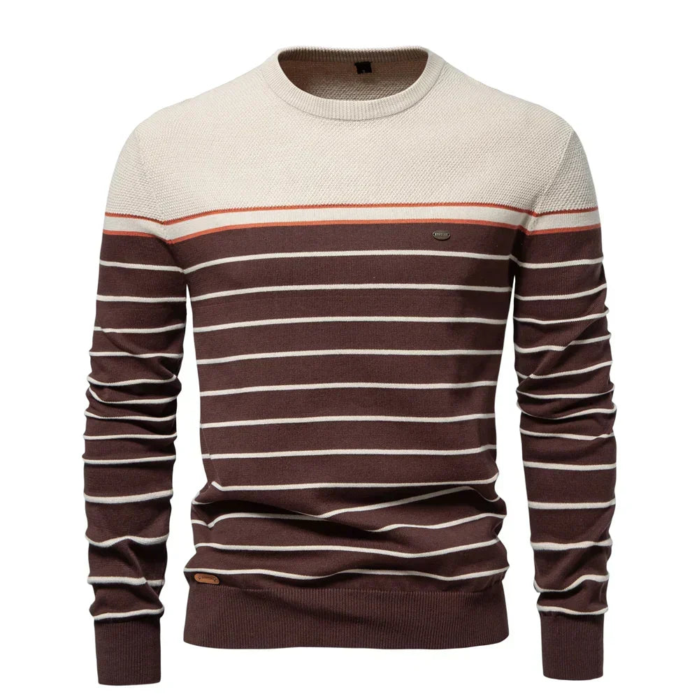 Helvano | Gestreifter Strickpullover für Herren