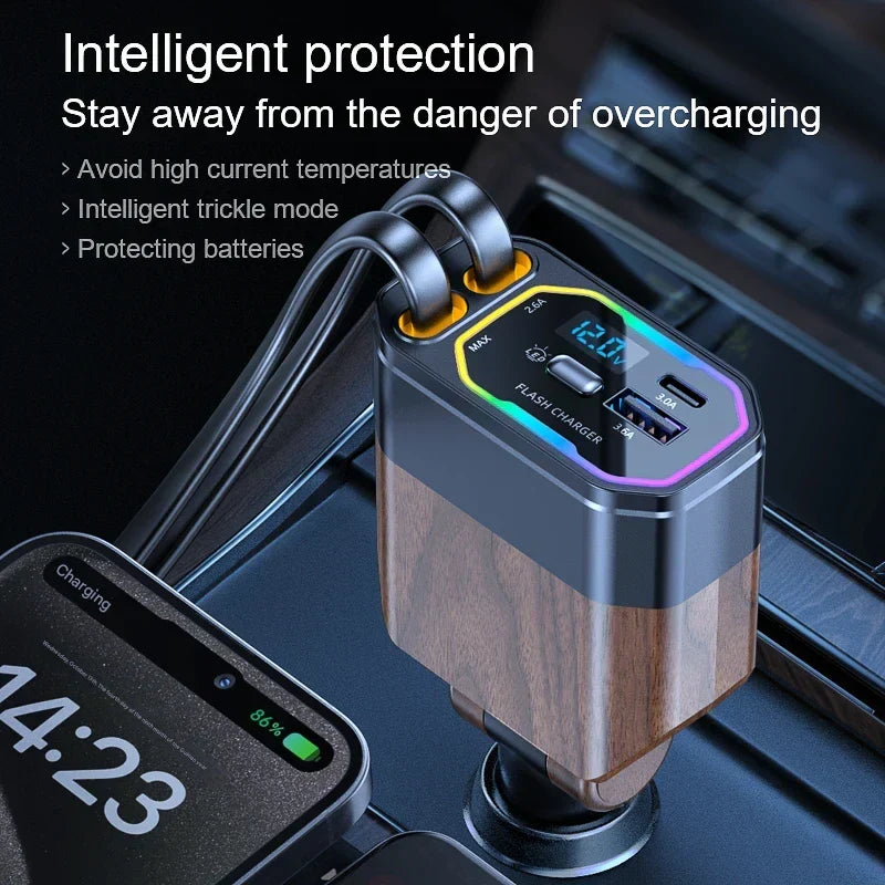 Helvano | 4-in-1 Autoladegerät mit USB-C und 120W