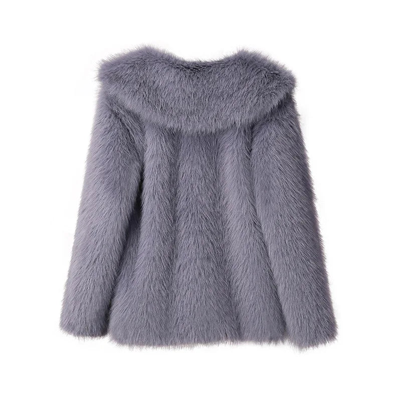 Helvano | Flauschiger Kunstfell-Wintermantel für Damen