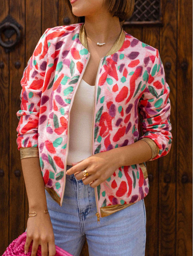 Helvano | Bomberjacke mit Blumenmuster für Damen