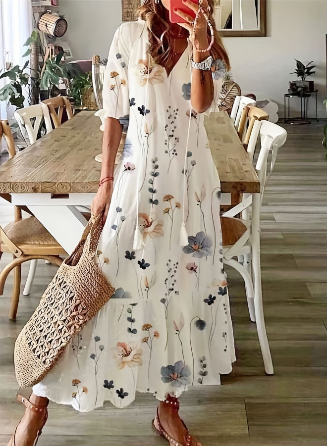 Helvano | Midikleid mit Blumenmuster für Damen