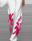 Helvano | Zweiteiler mit Blumen-Rollkragen und weiter Hose