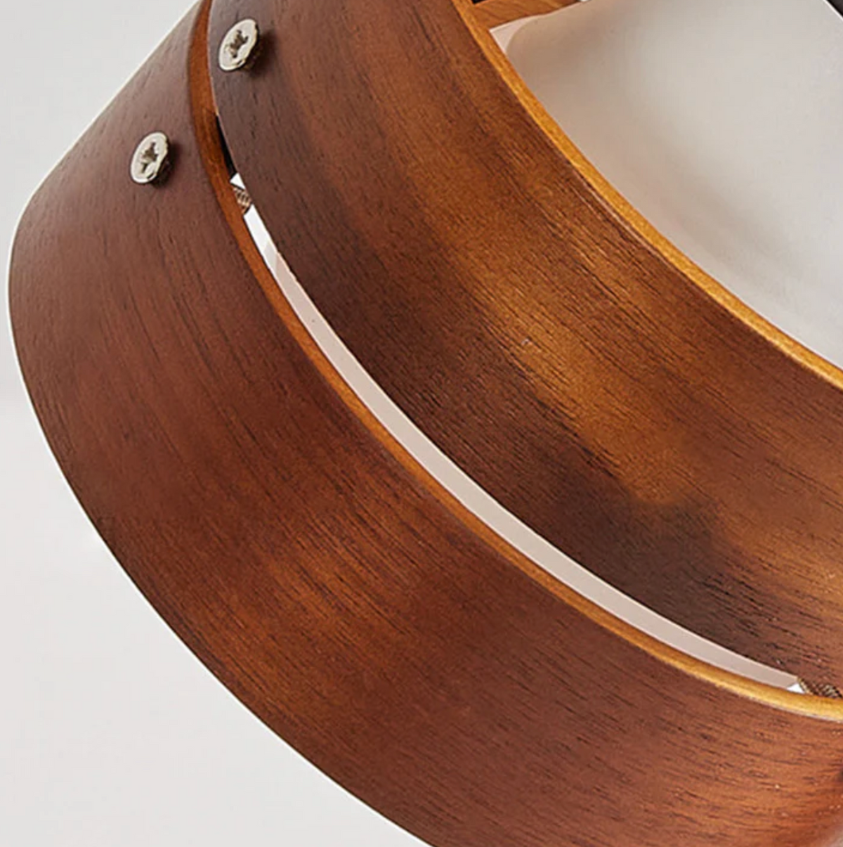 Helvano | Retro Schreibtischlampe mit Klemme aus Holz und Metall
