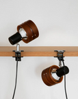 Helvano | Retro Schreibtischlampe mit Klemme aus Holz und Metall