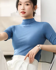 Helvano | Ultradünner nahtloser Rollkragenpullover für Damen