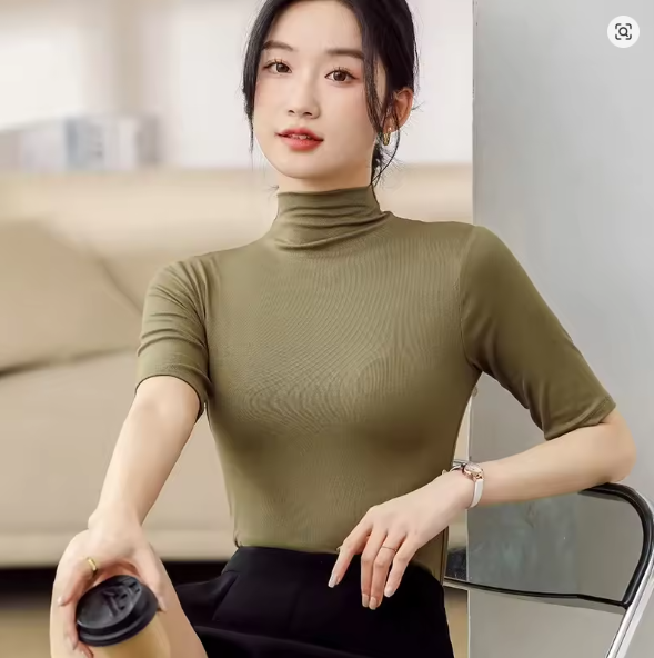 Helvano | Ultradünner nahtloser Rollkragenpullover für Damen
