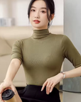 Helvano | Ultradünner nahtloser Rollkragenpullover für Damen