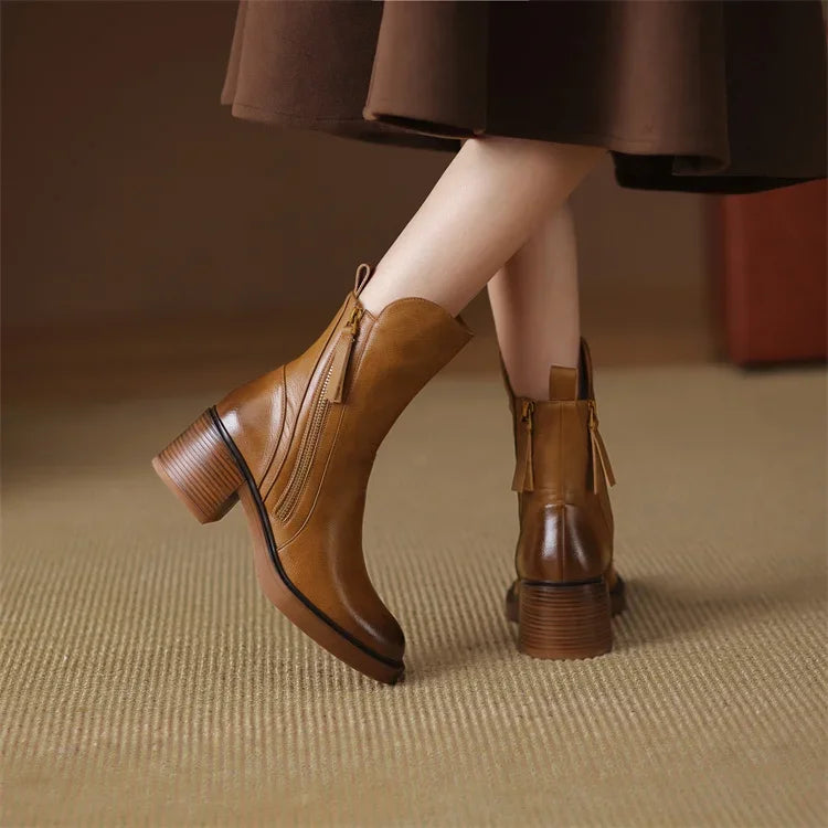 Helvano | Damen Stiefeletten mit Blockabsatz