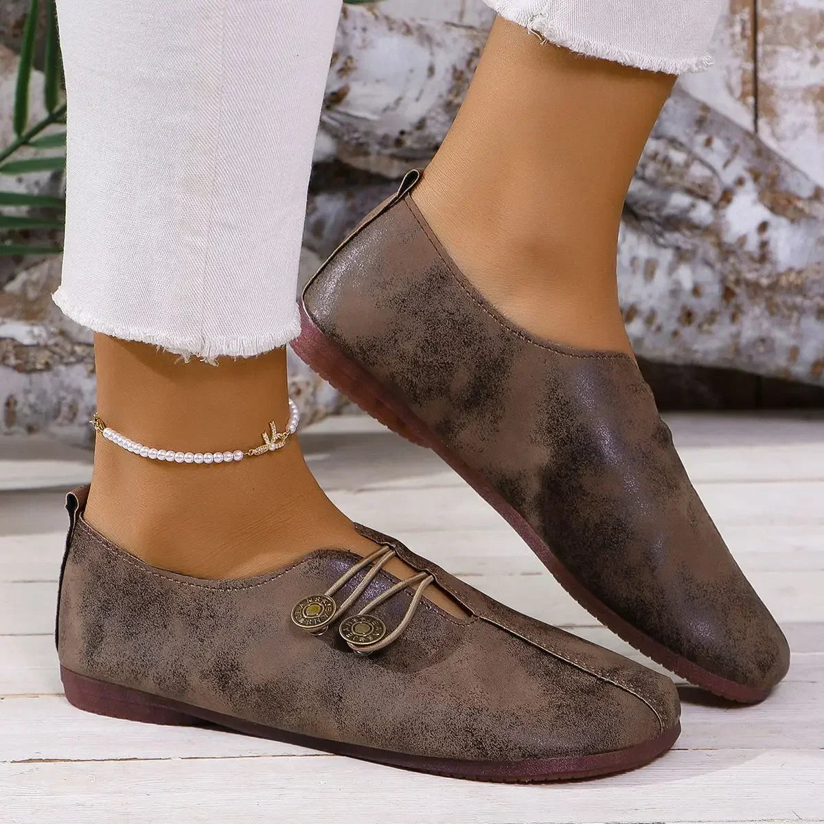 Helvano | Loafer mit Zierknopf für Damen