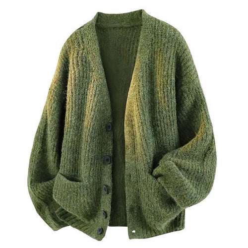 Helvano | Lockere Strickjacke mit V-Ausschnitt für Damen