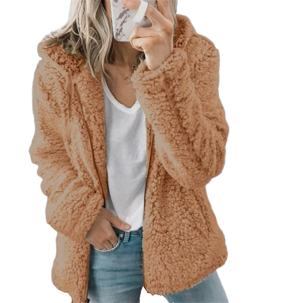 Helvano | Teddy-Fleece-Mantel mit Reissverschluss für Damen