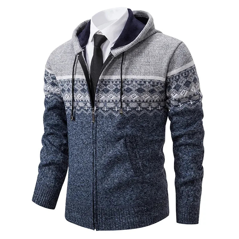 Helvano | Strickjacke mit Ethno-Muster für Herren