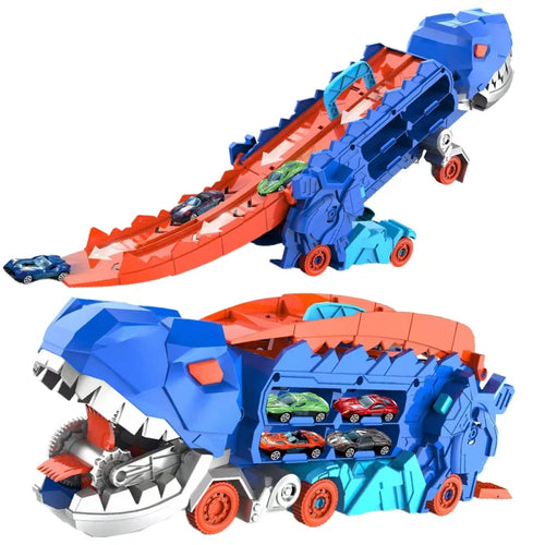Helvano | Verwandelbares Dino-Rennbahn Spielset für Kinder
