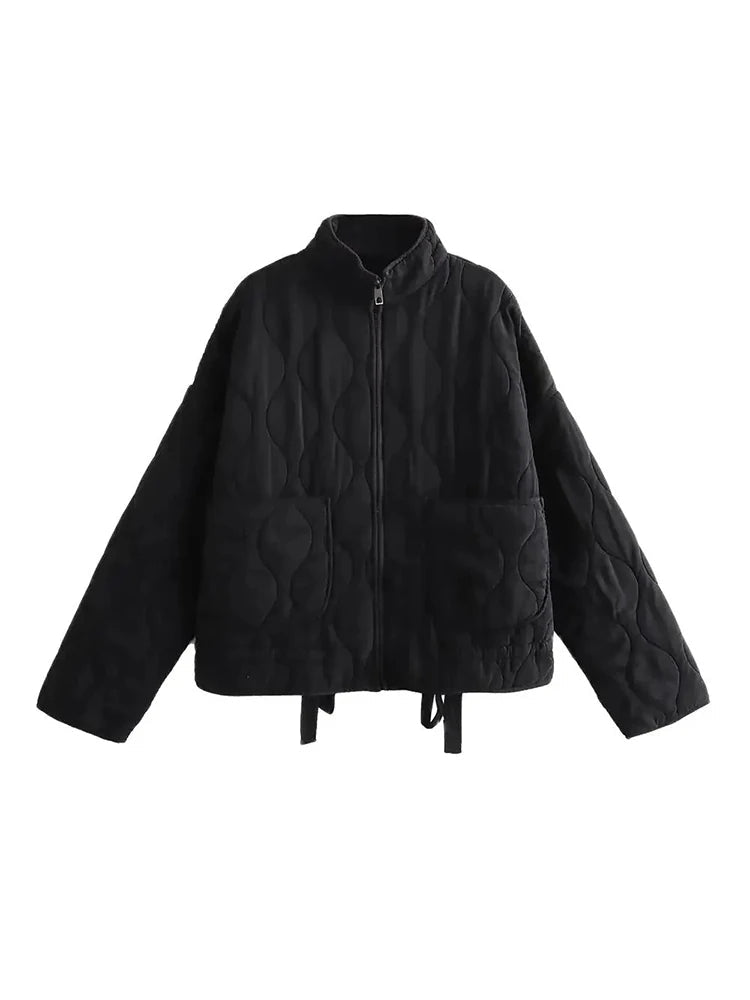 Helvano | Oversized Gesteppte Damenjacke in Schwarz