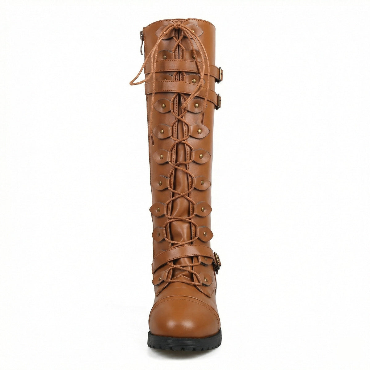 Helvano | Retro-Schnürstiefel mit Schnalle für Damen