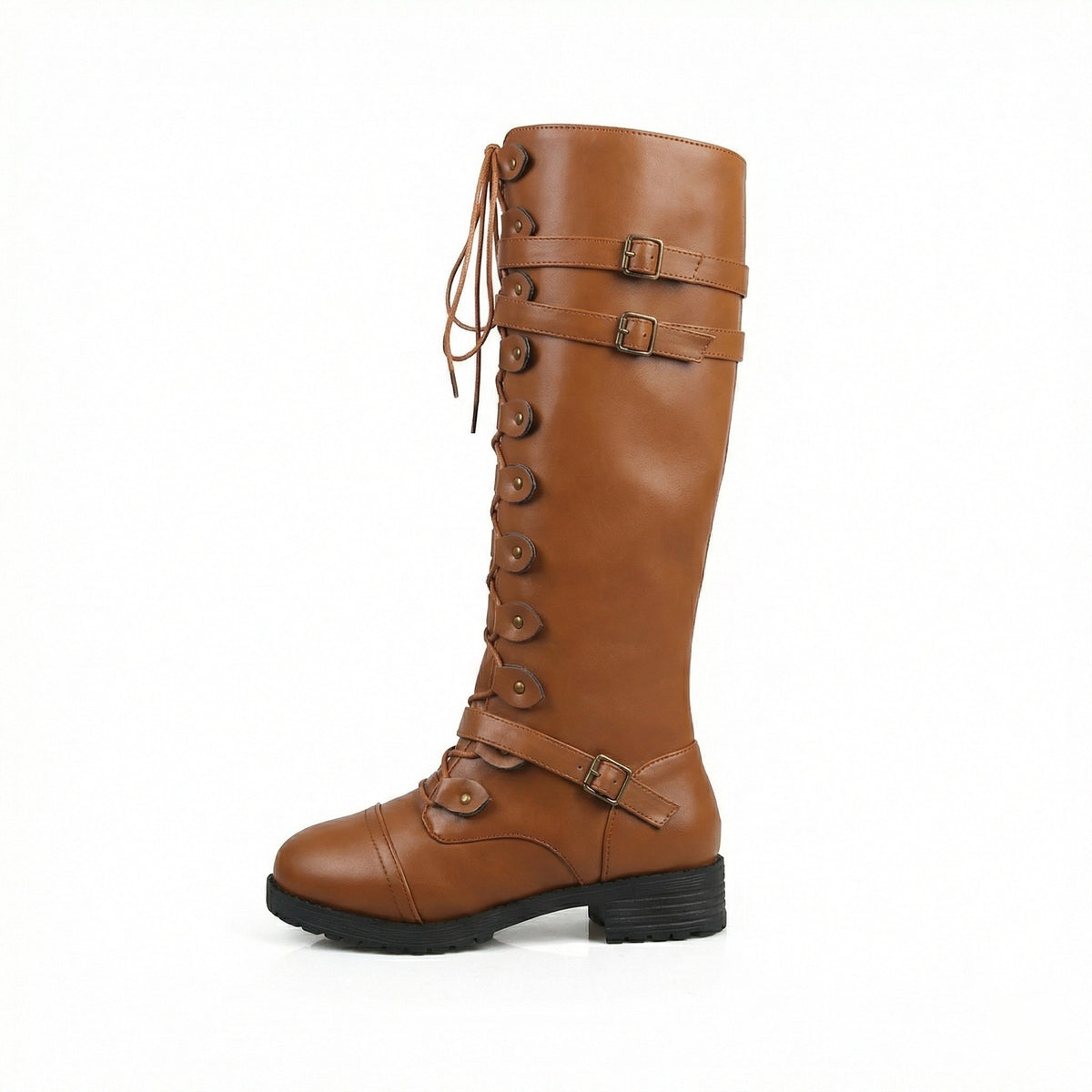 Helvano | Retro-Schnürstiefel mit Schnalle für Damen