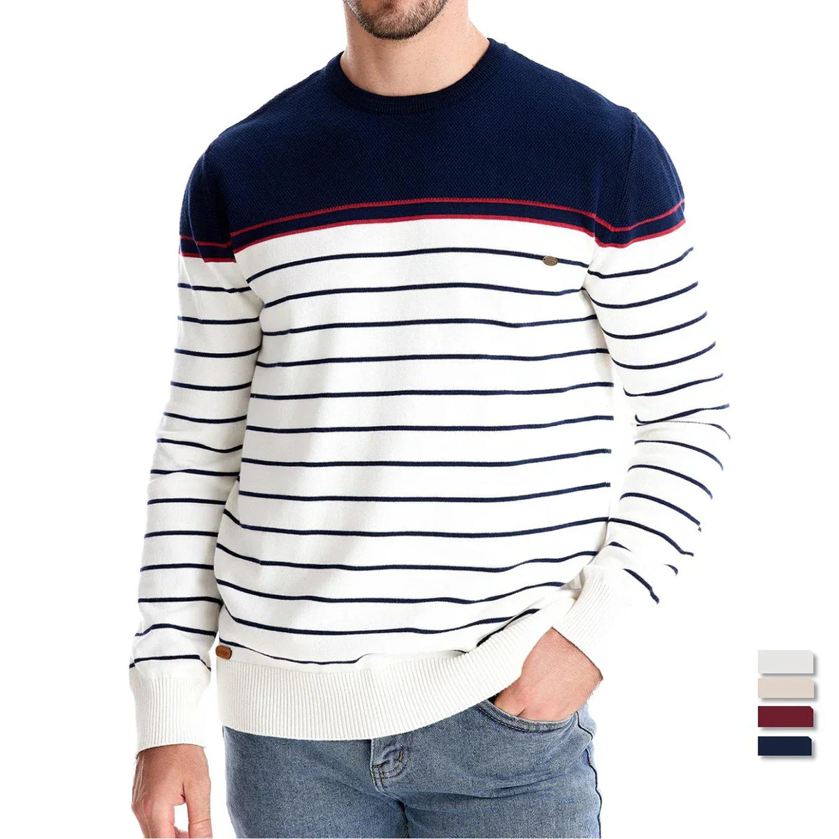 Helvano | Gestreifter Strickpullover für Herren
