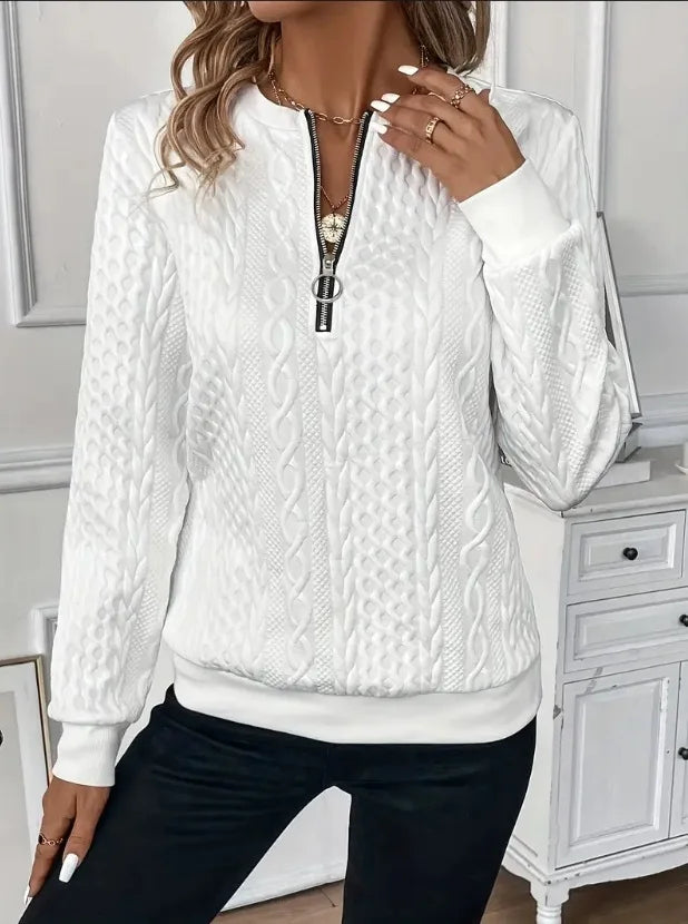 Helvano | Strukturierte Zip-Sweatjacke für Damen