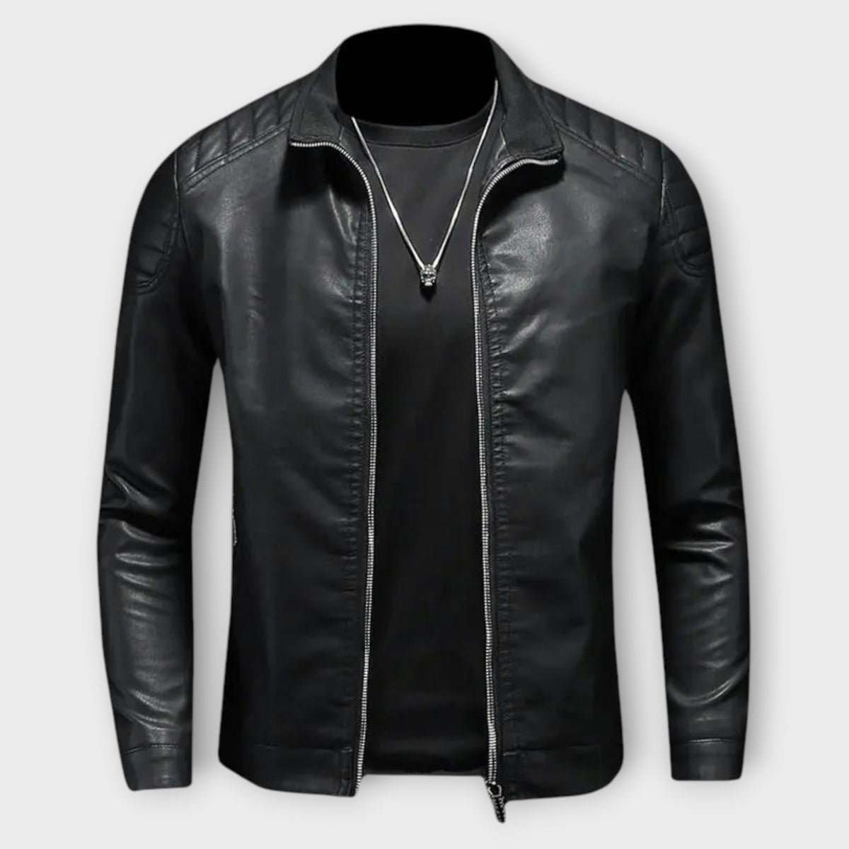 Helvano | Lederjacke mit Stehkragen für Herren
