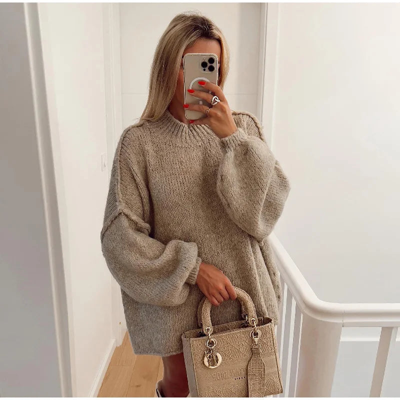 Helvano | Flauschiger Oversize Strickpullover für Damen