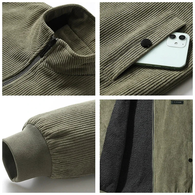 Helvano | Cord-Fleecejacke für Herren