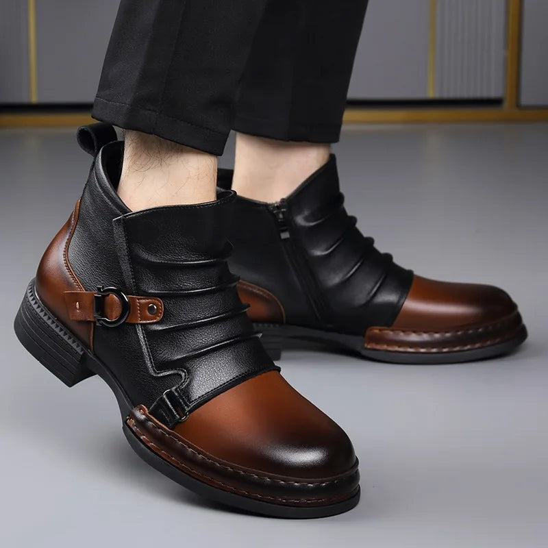 Helvano | Herren Stiefeletten mit Schnalle in Schwarz